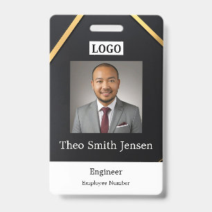 Badge Modèle de carte d'identité professionnelle avec lo