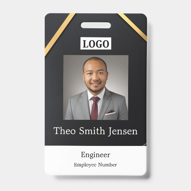 Badge Modèle de carte d'identité professionnelle avec lo (Avant)