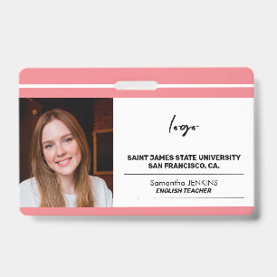 Badge Modèle de logo de photo d'employé personnalisé et 