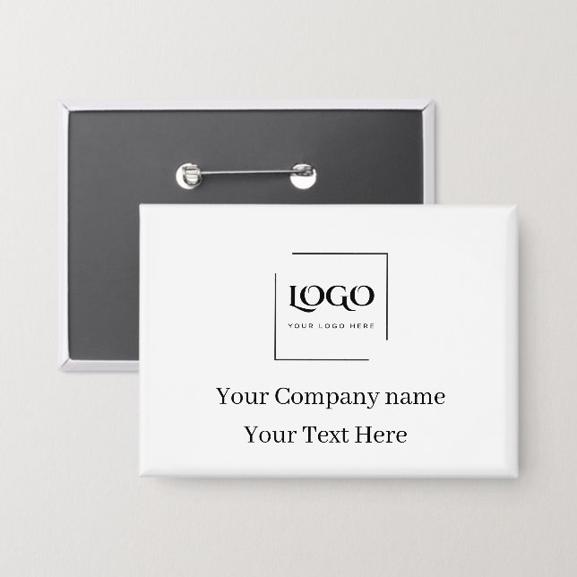 Badge Modèle de logo personnalisé élégant (Recto/Verso)