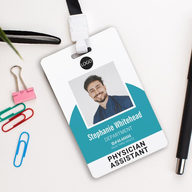 Badge Modèle de logo Photo de l'employé Nom ID Bleu sarc (Your photo ID employee badge is not just an identification tool, but a powerful communication medium)