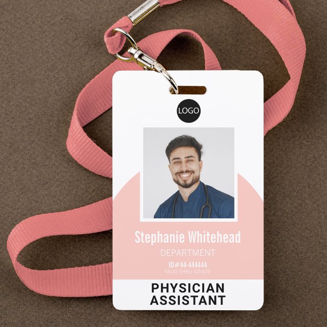 Badge Modèle de logo Photo Nom de l'employé ID Rose Blus (Your photo ID employee badge is not just an identification tool, but a powerful communication medium)