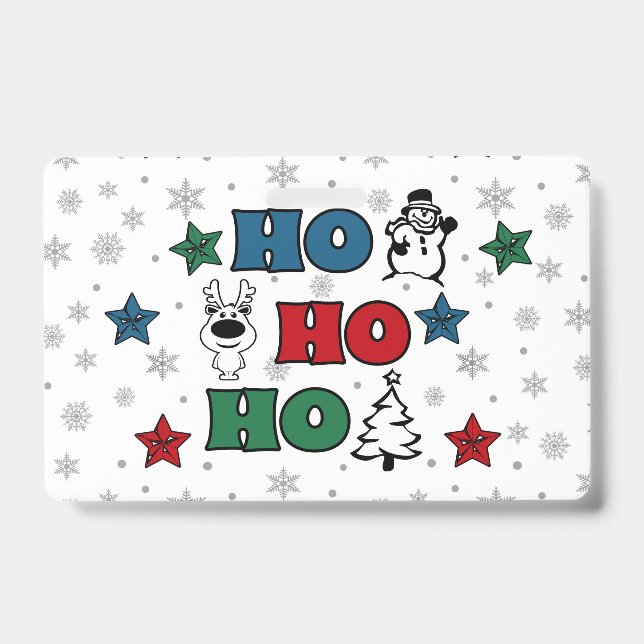 Badge Modèle de Noël Ho-Ho-Ho (Avant)