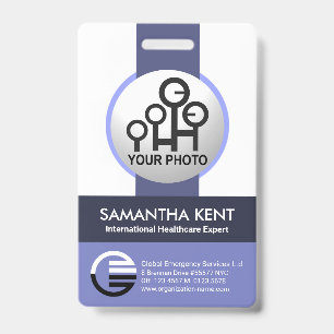 Badge Modèle de photo avec bandes ombrées globales Staff