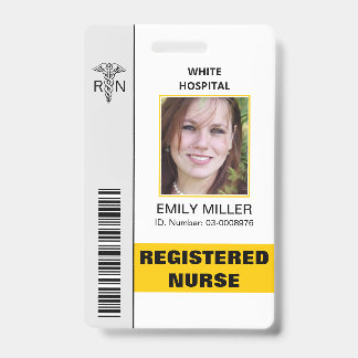 Badge Modèle de photo de caducée d'employé d'infirmière 
