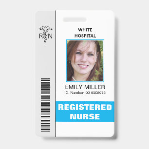 Badge Modèle de photo de caducée d'employé infirmière di
