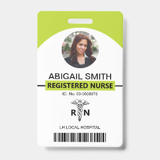 Badge Modèle de photo de caducée lime pour employé Infir