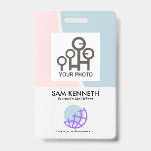 Badge Modèle de photo de vagues pastel apaisantes pour c