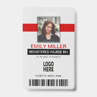 Badge Modèle de photo d'identité d'employé médical avec 