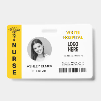 Badge Modèle de photo d'identité jaune pour infirmière e
