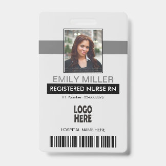 Badge Modèle de photo grise de code-barres d'identificat