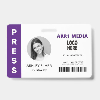 Badge Modèle de photo violet pour carte d'identité d'emp