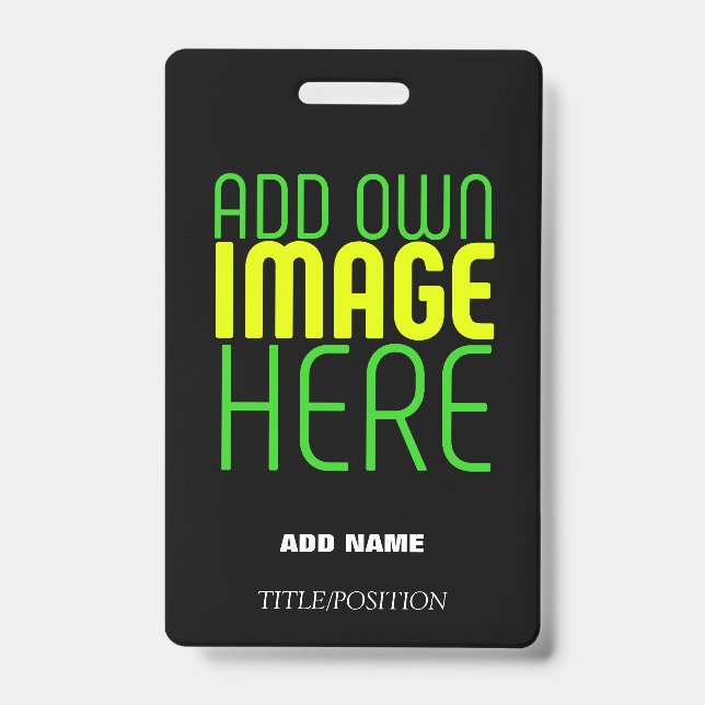 BADGE MODELE DE TEXTE D'IMAGE NOIRE SIMPLE ET MODIFIABLE (Avant)