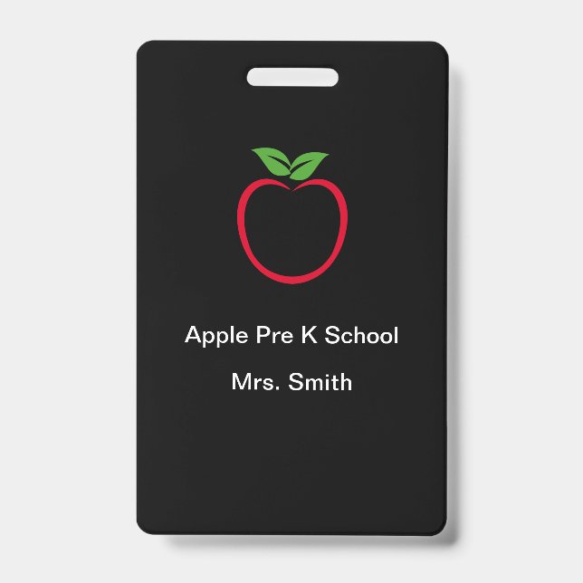 Badge Modèle d'enseignant d'école maternelle (Avant)