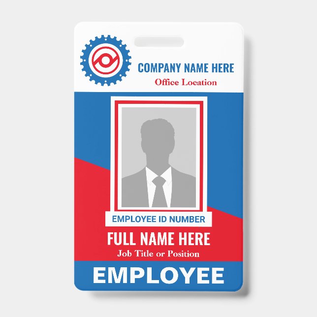 Badge Modèle d'identification de photo d'employé tricolo (Avant)