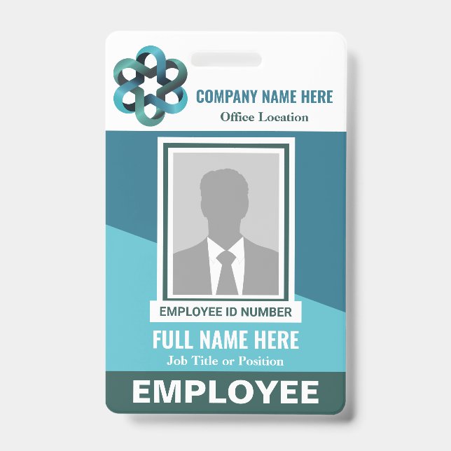 Badge Modèle d'identification d'employé tricolore de n'i (Avant)
