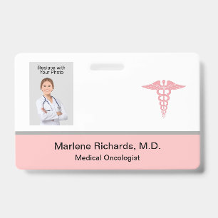Badge Modèle d'identification médicale de cancérologue