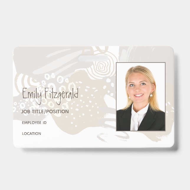 Badge Modèle d'identification photo informel pour les en (Avant)