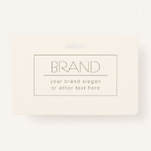 Badge Modèle élégant et modifiable   Blanc cassé et Brow