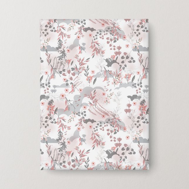 Badge Modèle floral numérique sur les tons pastel (Recto)