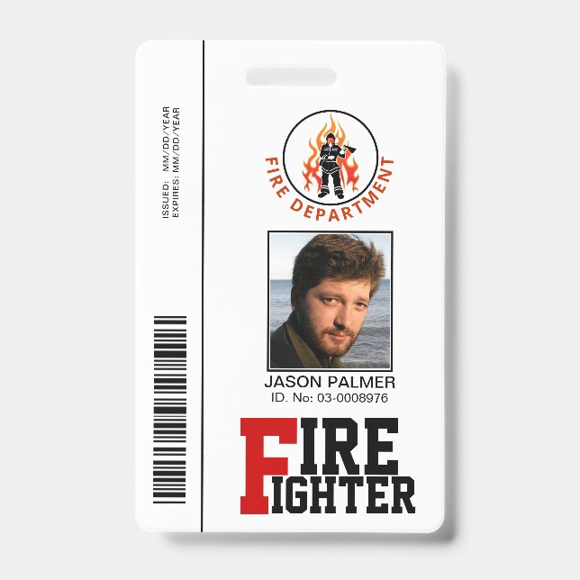 Badge Modèle photo du service de pompiers (Avant)