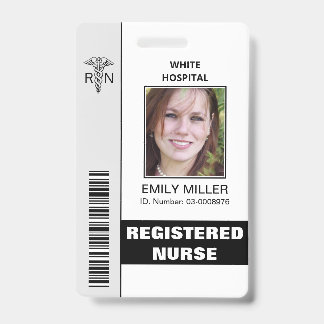 Badge modèle photo Médicale RN employé caduceus