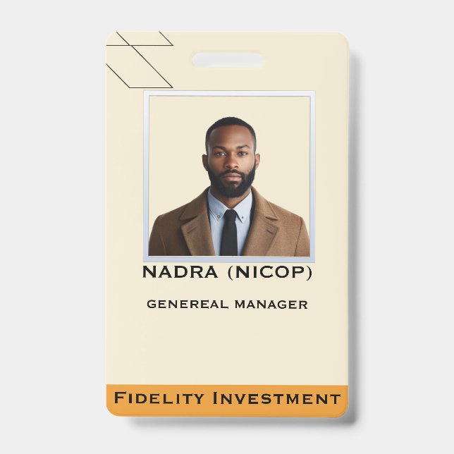 Badge Modern Teal & Peach Abstract Professional Employee (Avant)