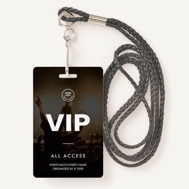 Badge Modern VIP All Access Event Concert Match Party (Devant avec lanière)