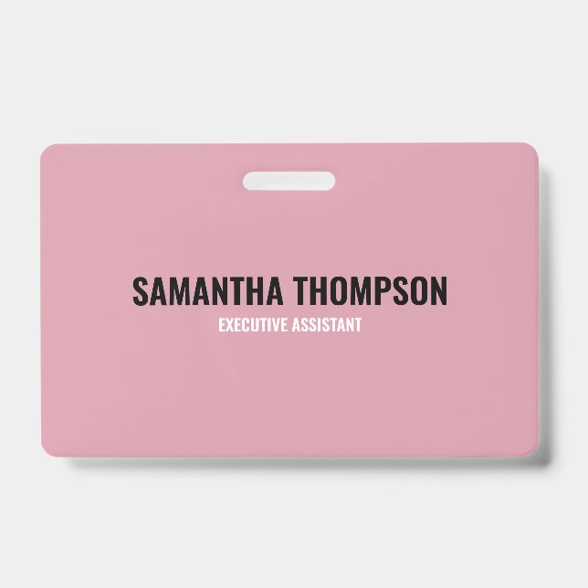 Badge Moderne Chic rose, blanc et noir (Avant)