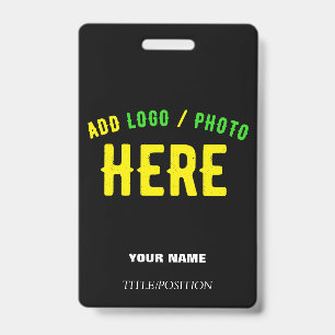 BADGE MODERNE ET MODERNE PERSONNALISABLE NOIR VÉRIFIÉ