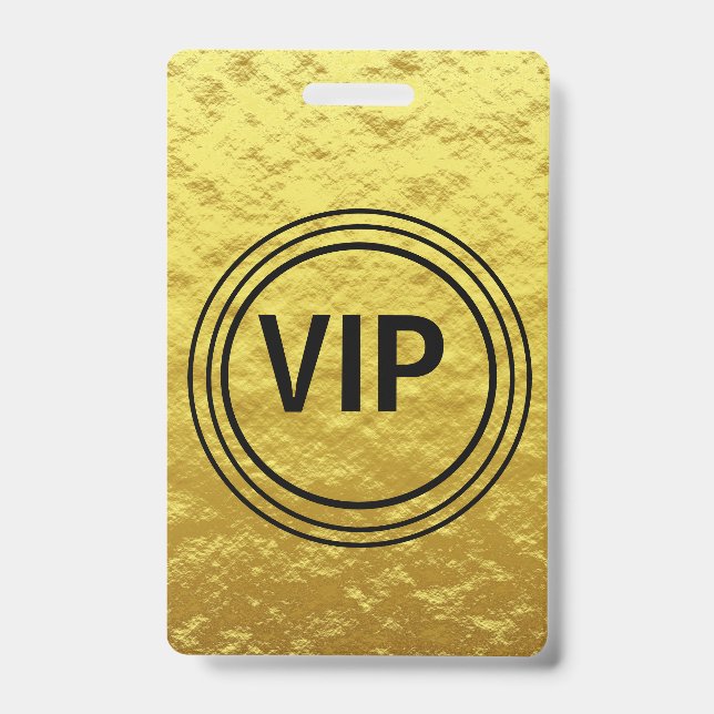 Badge Moderne Personnalisé Gold VIP All Access Concert (Face)
