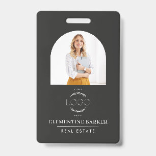 Badge Moderne pour Agent Immobilier avec Photo Arc