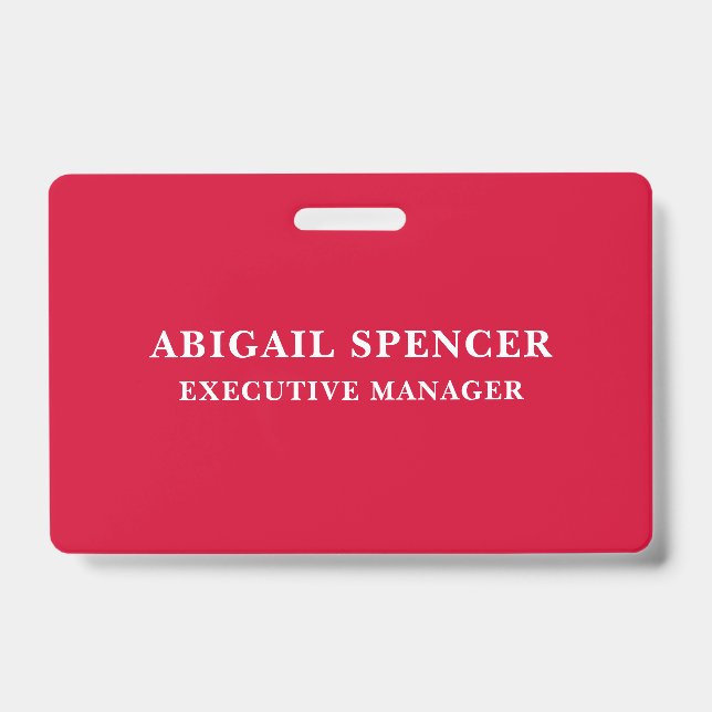 Badge Moderne Simple Élégant Cerise Rouge Professionnel (Avant)