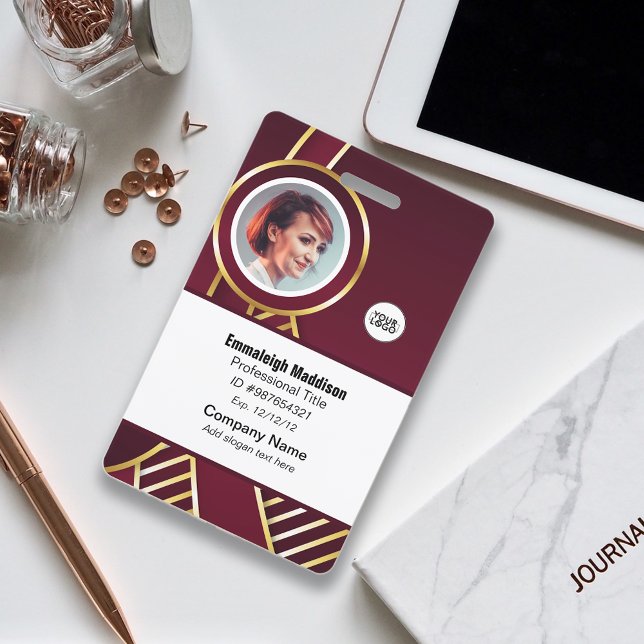 Badge Moderne Société Abstraite Id de l'employé | Bourgo (Créateur téléchargé)