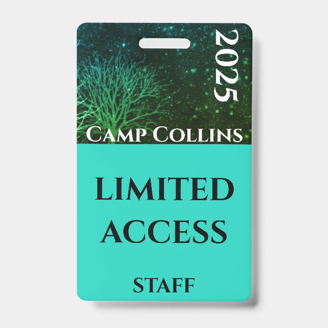Badge Moderne Vert et Bleu pour le Personnel du Ca (Avant)