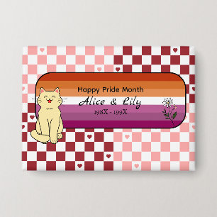 Badge Mois fierté Joyeux Chat Mignon Coucher de soleil D
