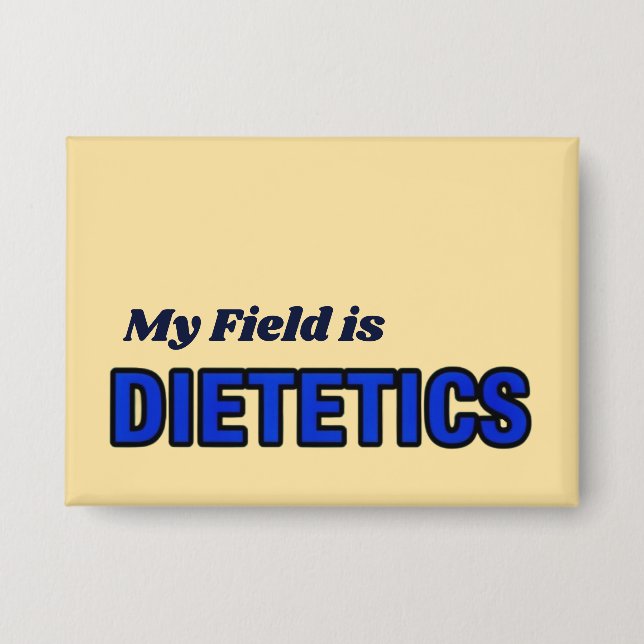 Badge "Mon domaine est la diététique" Bouton jaune paste (Recto)