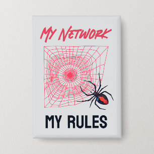 Badge Mon réseau, mes règles Drôle informatique