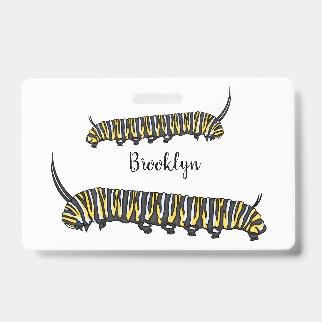 Badge Monarch caterpillar cartoon illustration   (Avant)