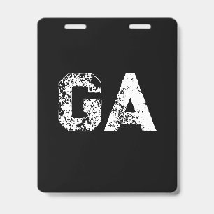 Badge Monogramme Lettres Initiales Noir Blanc Simple