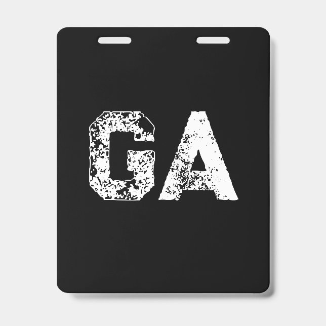 Badge Monogramme Lettres Initiales Noir Blanc Simple (Avant)