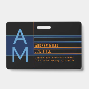 Badge Monogramme moderne et formes et couleurs modifiabl
