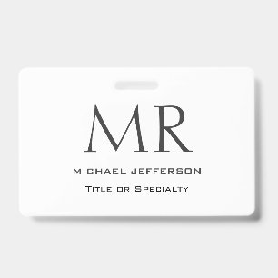 Badge Monogramme Moderne Minimaliste Uni Tendance