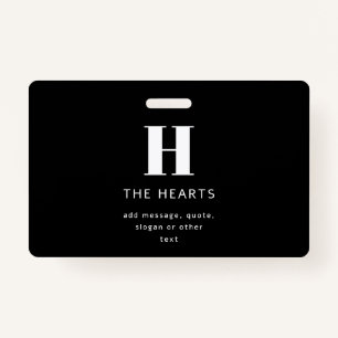 Badge Monogramme moderne modifiable Nom et message   Noi