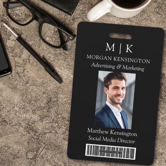 Badge Monogramme ou Ajouter un Logo d'entreprise Photo d (Edit to Customize text, colors and more)