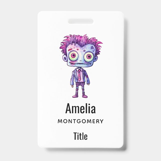 Badge Monstre de Frankenstein drôle Halloween Fun (Avant)