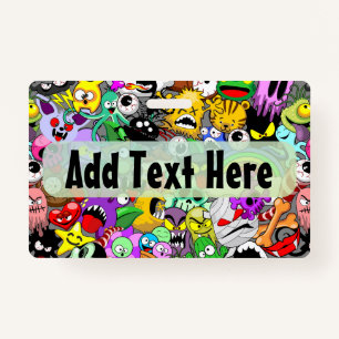 Badge Monstres caractères mignons Motif d'Halloween