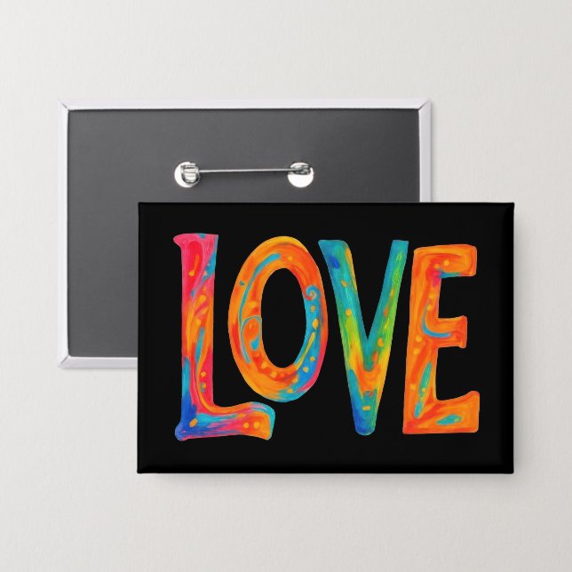 Badge Mot d'amour coloré (Recto/Verso)