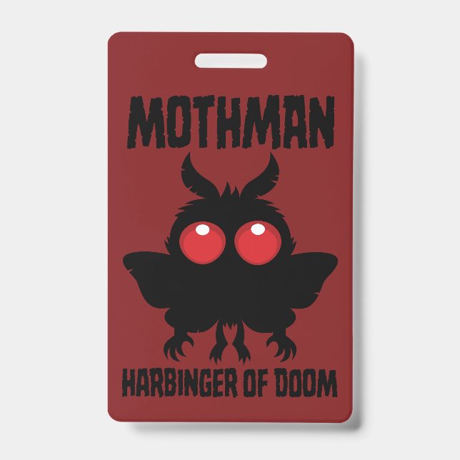 Badge Mothman - Héraut sinistre et mignon de l'apocalyps (Avant)