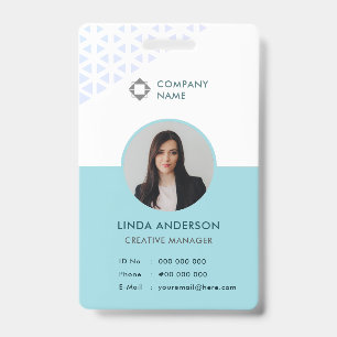 Badge Motif abstrait de carte d'identité photo d'employé